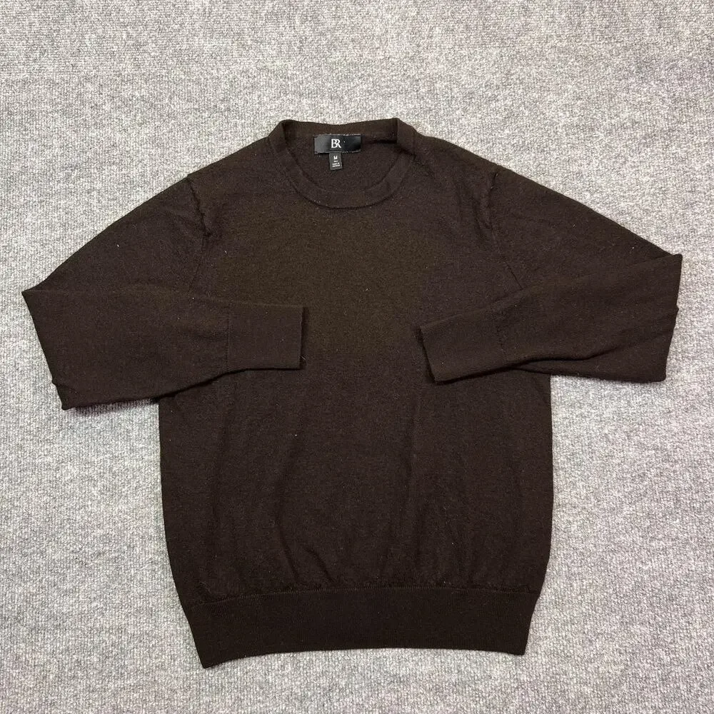 Banana Republic 100% Merino Extra Fine Wool Sweater Mens Medium Tall Brown